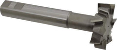 Interstate - 2-1/2" Cut Diam, 1" Cut Width, 23mm Neck Diam, 1" Shank Diam, 6-5/8" OAL, M42 Cobalt T-Slot Cutter - Staggered Teeth, 12 Teeth - Exact Industrial Supply