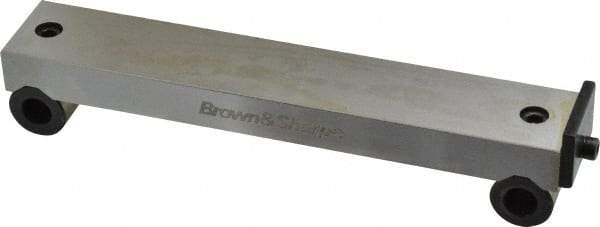 TESA Brown & Sharpe - 5-3/4 Inch Long x 1 Inch Wide x 0.0003 Inch Center to Center Accuracy, 0.0002 Inch Parallelism, 5 Inch Between Rolls, Sine Bar - Includes Back Plate - Exact Industrial Supply