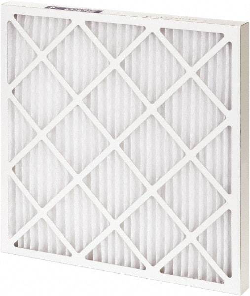Made in USA - 10" Noml Height x 20" Noml Width x 1" Noml Depth, 55% Capture Efficiency, Wire-Backed Pleated Air Filter - MERV 10, Synthetic, Integrated Paperboard Frame, 300 Max FPM, 525 CFM, For Any Unit - Exact Industrial Supply