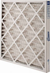 Made in USA - 24" Noml Height x 24" Noml Width x 2" Noml Depth, 35% Capture Efficiency, Wire-Backed Pleated Air Filter - MERV 8, Synthetic, Integrated Paperboard Frame, 500 Max FPM, 1,500 CFM, For Any Unit - Exact Industrial Supply