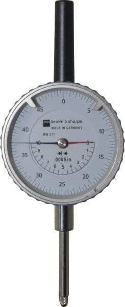 TESA Brown & Sharpe - 1" Range, 0-50 Dial Reading, 0.0005" Graduation Dial Drop Indicator - 2-1/4" Dial, 0.05" Range per Revolution, Revolution Counter - Exact Industrial Supply