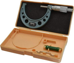 Mitutoyo - 2 to 3" Range, 0.001" Graduation, Mechanical Outside Micrometer - Ratchet Stop Thimble, Accurate to 0.0001" - Exact Industrial Supply