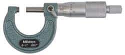 Mitutoyo - 200 to 225mm Range, 0.01mm Graduation, Mechanical Outside Micrometer - Ratchet Stop Thimble, Accurate to 0.0001" - Exact Industrial Supply