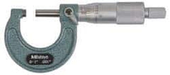 Mitutoyo - 175 to 200mm Range, 0.01mm Graduation, Mechanical Outside Micrometer - Ratchet Stop Thimble, Accurate to 0.0001" - Exact Industrial Supply
