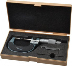 Mitutoyo - 1 Inch, Mechanical Spline Micrometer - Accurate Up to 0.00015 Inch, 0.0001 Inch Graduation, 1/4 Inch Spindle Diameter - Exact Industrial Supply