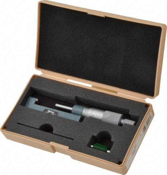 Mitutoyo - 1 to 2" Range, Mechanical Hub Micrometer - 0.001" Graduation, 0.0001" Accuracy - Exact Industrial Supply