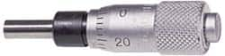 Mitutoyo - 1 Inch, 0.7087 Inch Ratchet Stop Thimble, 1/4 Inch Diameter x 27mm Long Spindle, Mechanical Micrometer Head - Exact Industrial Supply