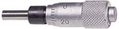 Mitutoyo - 1 Inch, 0.7087 Inch Ratchet Stop Thimble, 1/4 Inch Diameter x 27mm Long Spindle, Mechanical Micrometer Head - Exact Industrial Supply
