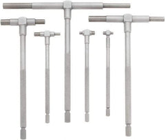 Mitutoyo - 6 Piece, 5/16 to 6 Inch, Satin Chrome Finish, Telescoping Gage Set - Includes Fitted Pouch - Exact Industrial Supply