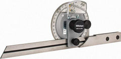 Mitutoyo - 6 Inch Long Blade, 360° Max Measurement, Bevel Protractor - Accuracy up to 5 Min, 1° Dial Graduation - Exact Industrial Supply