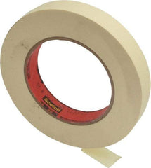3M - 3/4" Wide x 60 Yd Long Tan Paper Masking Tape - Series 214, 5.8 mil Thick, 27 In/Lb Tensile Strength - Exact Industrial Supply