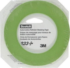 3M - 1/4" Wide x 60 Yd Long Green Paper Masking Tape - Series 401+/233+, 6.7 mil Thick, 25 In/Lb Tensile Strength - Exact Industrial Supply