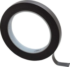 3M - Black Solid Color Vinyl Tape - 1/2" Wide x 108' Long x 5.2 mil Thick, General Traffic - Exact Industrial Supply