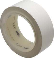 3M - White Solid Color Vinyl Tape - 1-1/2" Wide x 108' Long x 5.2 mil Thick, General Traffic - Exact Industrial Supply