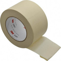 3M - 3" Wide x 60 Yd Long Tan Paper Masking Tape - Series 2307, 5.2 mil Thick, 23 In/Lb Tensile Strength - Exact Industrial Supply