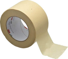 3M - 3" Wide x 60 Yd Long Tan Paper Masking Tape - Series 2308, 5.3 mil Thick, 22 In/Lb Tensile Strength - Exact Industrial Supply