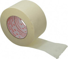 3M - 3" Wide x 60 Yd Long Tan Paper Masking Tape - Series 2364, 6.5 mil Thick, 24 In/Lb Tensile Strength - Exact Industrial Supply