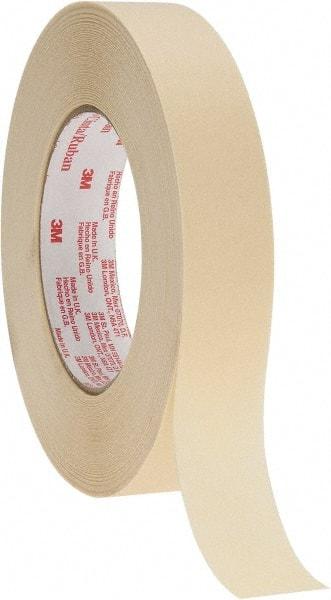 3M - 1" Wide x 60 Yd Long Tan Paper Masking Tape - Series 2380, 7.2 mil Thick, 28 In/Lb Tensile Strength - Exact Industrial Supply