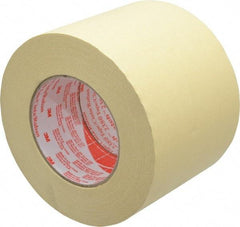 3M - 4" Wide x 60 Yd Long Tan Paper Masking Tape - Series 2380, 7.2 mil Thick, 28 In/Lb Tensile Strength - Exact Industrial Supply