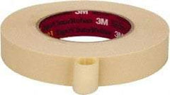 3M - 1" Wide x 60 Yd Long Tan Paper Masking Tape - Series 2393, 7.6 mil Thick, 28 In/Lb Tensile Strength - Exact Industrial Supply