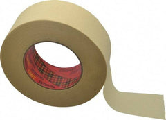 3M - 2" Wide x 60 Yd Long Tan Paper Masking Tape - Series 2693, 7.9 mil Thick, 29 In/Lb Tensile Strength - Exact Industrial Supply