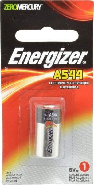 Energizer - Size A544, Alkaline, Photo Battery - 6 Volts, Flat Terminal, 4LR44, ANSI, IEC, NEDA Regulated - Exact Industrial Supply