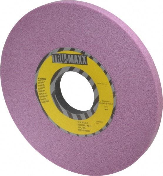 Tru-Maxx - 12" Diam x 3" Hole x 3/4" Thick, H Hardness, 46 Grit Surface Grinding Wheel - Aluminum Oxide, Type 1, Coarse Grade, 2,070 Max RPM, Vitrified Bond, No Recess - Exact Industrial Supply