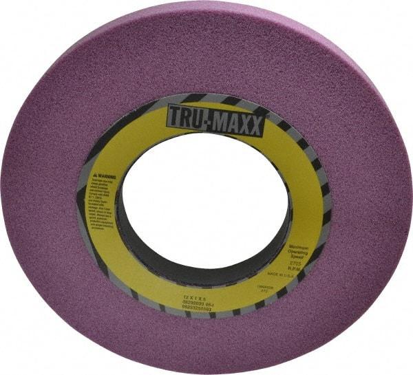Tru-Maxx - 12" Diam x 5" Hole x 1" Thick, I Hardness, 46 Grit Surface Grinding Wheel - Aluminum Oxide, Type 1, Coarse Grade, 2,705 Max RPM, Vitrified Bond, No Recess - Exact Industrial Supply