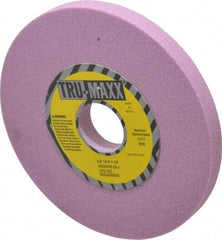 Tru-Maxx - 6" Diam x 1-1/4" Hole x 1/2" Thick, J Hardness, 60 Grit Surface Grinding Wheel - Aluminum Oxide, Type 1, Medium Grade, 5,410 Max RPM, Vitrified Bond, No Recess - Exact Industrial Supply