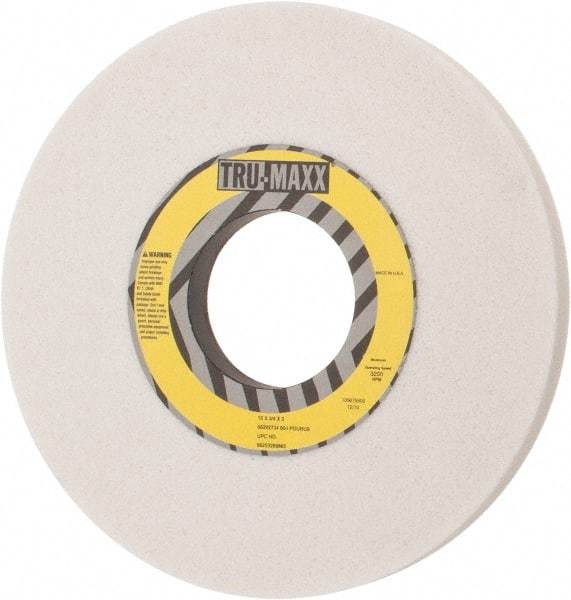 Tru-Maxx - 10" Diam x 3" Hole x 3/4" Thick, I Hardness, 60 Grit Surface Grinding Wheel - Aluminum Oxide, Type 1, Medium Grade, 3,250 Max RPM, Vitrified Bond, No Recess - Exact Industrial Supply