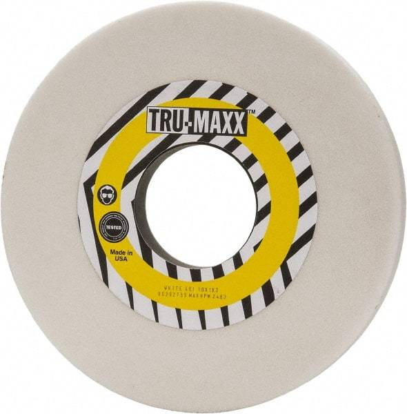 Tru-Maxx - 10" Diam x 3" Hole x 1" Thick, I Hardness, 46 Grit Surface Grinding Wheel - Aluminum Oxide, Type 1, Coarse Grade, 2,483 Max RPM, Vitrified Bond, No Recess - Exact Industrial Supply