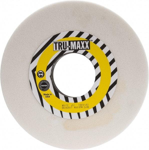 Tru-Maxx - 10" Diam x 3" Hole x 3/4" Thick, I Hardness, 46 Grit Surface Grinding Wheel - Aluminum Oxide, Type 1, Coarse Grade, 3,250 Max RPM, Vitrified Bond, No Recess - Exact Industrial Supply