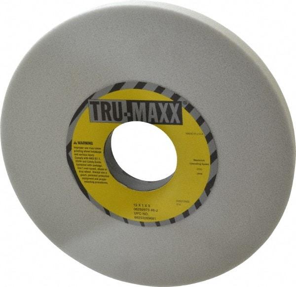 Tru-Maxx - 12" Diam x 3" Hole x 1" Thick, J Hardness, 46 Grit Surface Grinding Wheel - Aluminum Oxide, Type 1, Coarse Grade, 2,705 Max RPM, Vitrified Bond, No Recess - Exact Industrial Supply