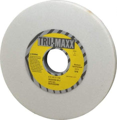 Tru-Maxx - 6" Diam x 1-1/4" Hole x 1/2" Thick, J Hardness, 60 Grit Surface Grinding Wheel - Aluminum Oxide, Type 1, Medium Grade, 5,410 Max RPM, Vitrified Bond, No Recess - Exact Industrial Supply