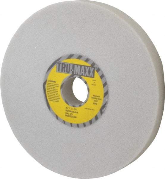 Tru-Maxx - 8" Diam x 1-1/4" Hole x 1" Thick, K Hardness, 46 Grit Surface Grinding Wheel - Aluminum Oxide, Type 1, Coarse Grade, 3,600 Max RPM, Vitrified Bond, No Recess - Exact Industrial Supply