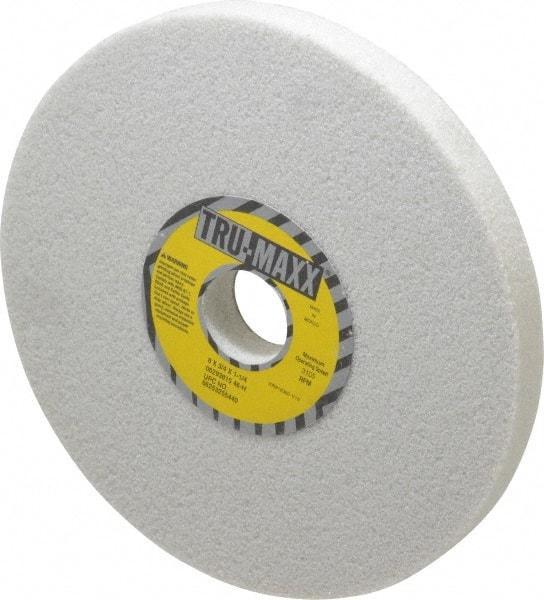 Tru-Maxx - 8" Diam x 1-1/4" Hole x 3/4" Thick, H Hardness, 46 Grit Surface Grinding Wheel - Aluminum Oxide, Type 1, Coarse Grade, 3,105 Max RPM, Vitrified Bond, No Recess - Exact Industrial Supply
