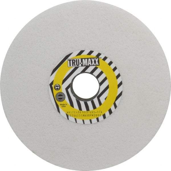 Tru-Maxx - 8" Diam x 1-1/4" Hole x 3/4" Thick, G Hardness, 46 Grit Surface Grinding Wheel - Aluminum Oxide, Type 1, Coarse Grade, 3,105 Max RPM, Vitrified Bond, No Recess - Exact Industrial Supply