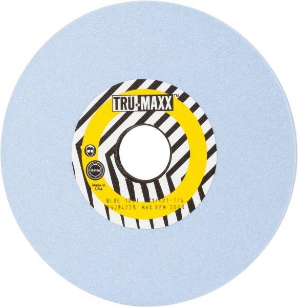 Tru-Maxx - 7" Diam x 1-1/4" Hole x 1/4" Thick, J Hardness, 100 Grit Surface Grinding Wheel - Ceramic, Type 1, Fine Grade, 3,600 Max RPM, Vitrified Bond, No Recess - Exact Industrial Supply