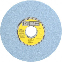 Tru-Maxx - 7" Diam x 1-1/4" Hole x 1/2" Thick, J Hardness, 46 Grit Surface Grinding Wheel - Ceramic, Type 1, Coarse Grade, 3,600 Max RPM, Vitrified Bond, No Recess - Exact Industrial Supply