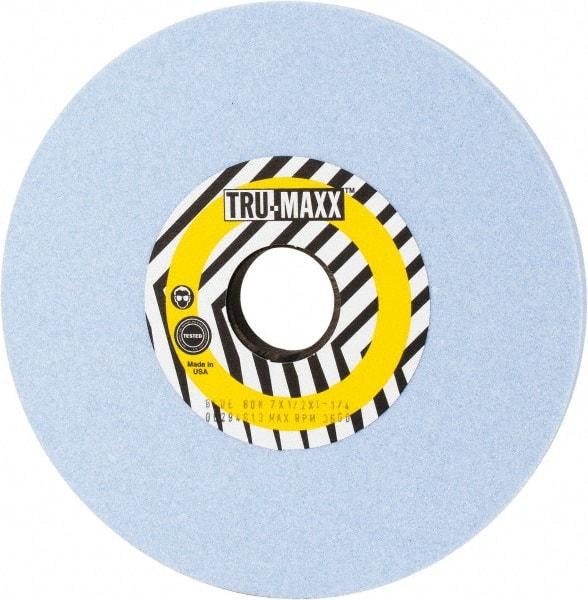 Tru-Maxx - 7" Diam x 1-1/4" Hole x 1/2" Thick, K Hardness, 80 Grit Surface Grinding Wheel - Ceramic, Type 1, Medium Grade, 3,600 Max RPM, Vitrified Bond, No Recess - Exact Industrial Supply