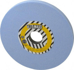 Tru-Maxx - 7" Diam x 1-1/4" Hole x 1/2" Thick, L Hardness, 80 Grit Surface Grinding Wheel - Ceramic, Type 1, Medium Grade, 3,600 Max RPM, Vitrified Bond, No Recess - Exact Industrial Supply