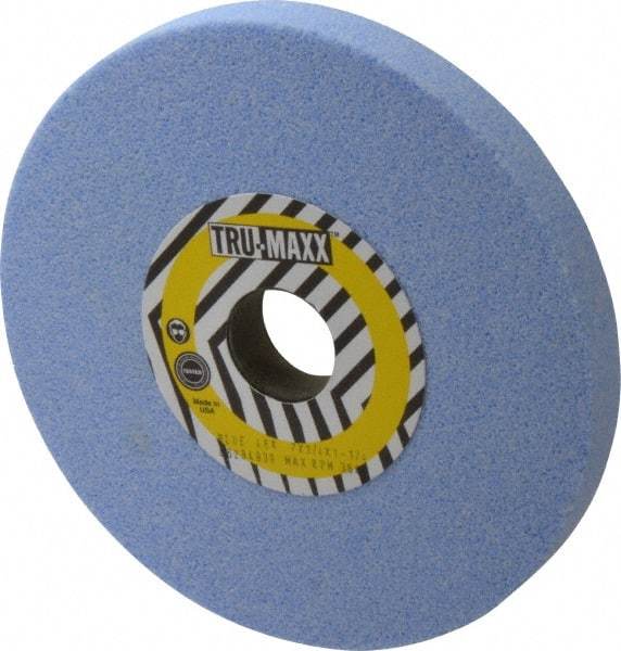 Tru-Maxx - 7" Diam x 1-1/4" Hole x 3/4" Thick, K Hardness, 46 Grit Surface Grinding Wheel - Ceramic, Type 1, Coarse Grade, 3,600 Max RPM, Vitrified Bond, No Recess - Exact Industrial Supply