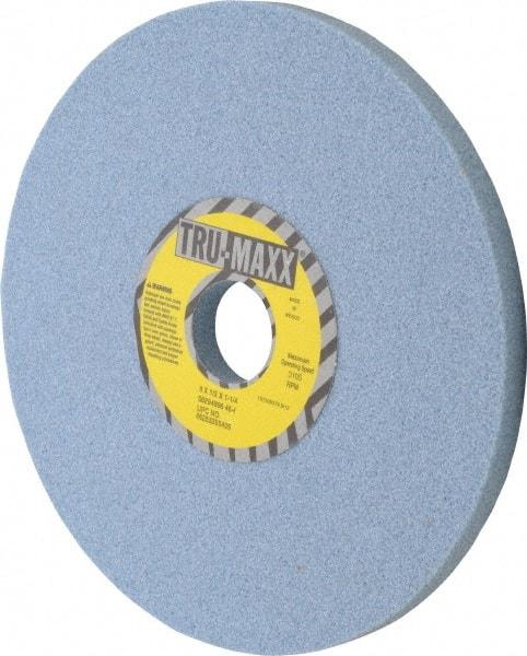 Tru-Maxx - 8" Diam x 1-1/4" Hole x 1/2" Thick, I Hardness, 46 Grit Surface Grinding Wheel - Ceramic, Type 1, Coarse Grade, 3,105 Max RPM, Vitrified Bond, No Recess - Exact Industrial Supply