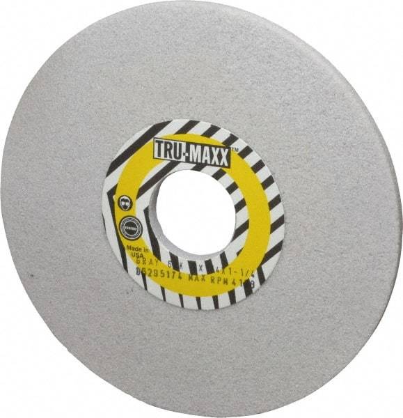 Tru-Maxx - 6" Diam x 1-1/4" Hole x 1/4" Thick, K Hardness, 60 Grit Surface Grinding Wheel - Aluminum Oxide, Type 1, Medium Grade, 5,410 Max RPM, Vitrified Bond, No Recess - Exact Industrial Supply