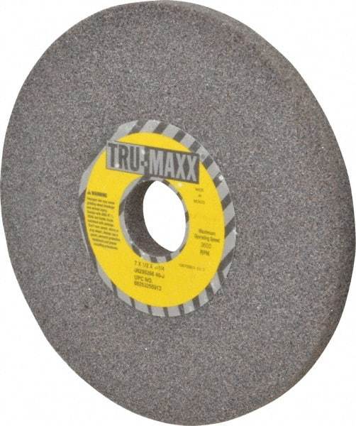 Tru-Maxx - 7" Diam x 1-1/4" Hole x 1/2" Thick, J Hardness, 46 Grit Surface Grinding Wheel - Aluminum Oxide, Type 1, Coarse Grade, 3,600 Max RPM, Vitrified Bond, No Recess - Exact Industrial Supply