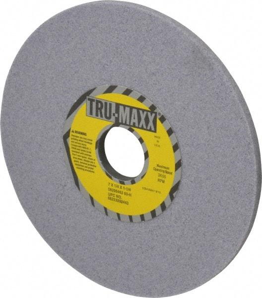 Tru-Maxx - 7" Diam x 1-1/4" Hole x 1/4" Thick, H Hardness, 60 Grit Surface Grinding Wheel - Aluminum Oxide, Type 1, Medium Grade, 3,600 Max RPM, Vitrified Bond, No Recess - Exact Industrial Supply