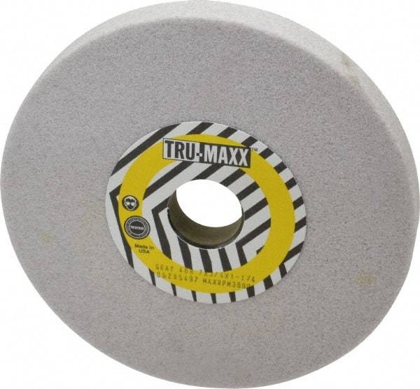 Tru-Maxx - 7" Diam x 1-1/4" Hole x 3/4" Thick, H Hardness, 46 Grit Surface Grinding Wheel - Aluminum Oxide, Type 1, Coarse Grade, 3,600 Max RPM, Vitrified Bond, No Recess - Exact Industrial Supply