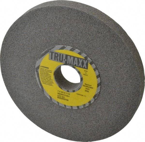Tru-Maxx - 7" Diam x 1-1/4" Hole x 3/4" Thick, I Hardness, 60 Grit Surface Grinding Wheel - Aluminum Oxide, Type 1, Medium Grade, 3,600 Max RPM, Vitrified Bond, No Recess - Exact Industrial Supply