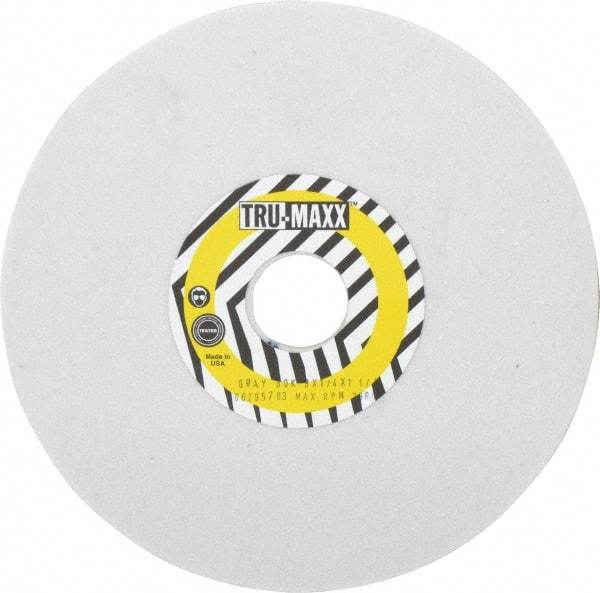 Tru-Maxx - 8" Diam x 1-1/4" Hole x 1/4" Thick, K Hardness, 80 Grit Surface Grinding Wheel - Aluminum Oxide, Type 1, Medium Grade, 3,600 Max RPM, Vitrified Bond, No Recess - Exact Industrial Supply