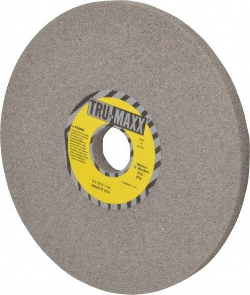 Tru-Maxx - 8" Diam x 1-1/4" Hole x 1/2" Thick, H Hardness, 60 Grit Surface Grinding Wheel - Aluminum Oxide, Type 1, Medium Grade, 3,600 Max RPM, Vitrified Bond, No Recess - Exact Industrial Supply